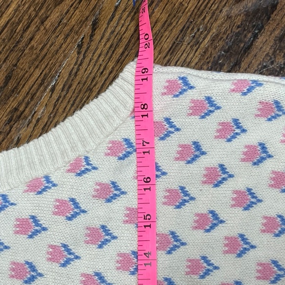 Stradivarius Tulip Sweater Vest Made in Spain Sz Small Cotton CottageCore - Picture 6 of 7